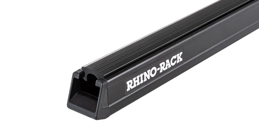 RB1375B – RHINO RACK Roof Rack Cross Bar, 54 Inch Length Black Single With End Caps/ Rubber Strip